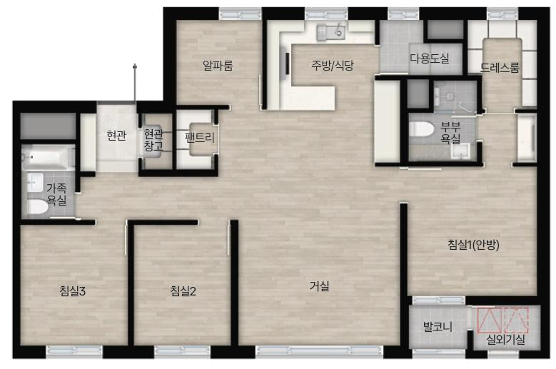 84㎡A 평면도(확장형)